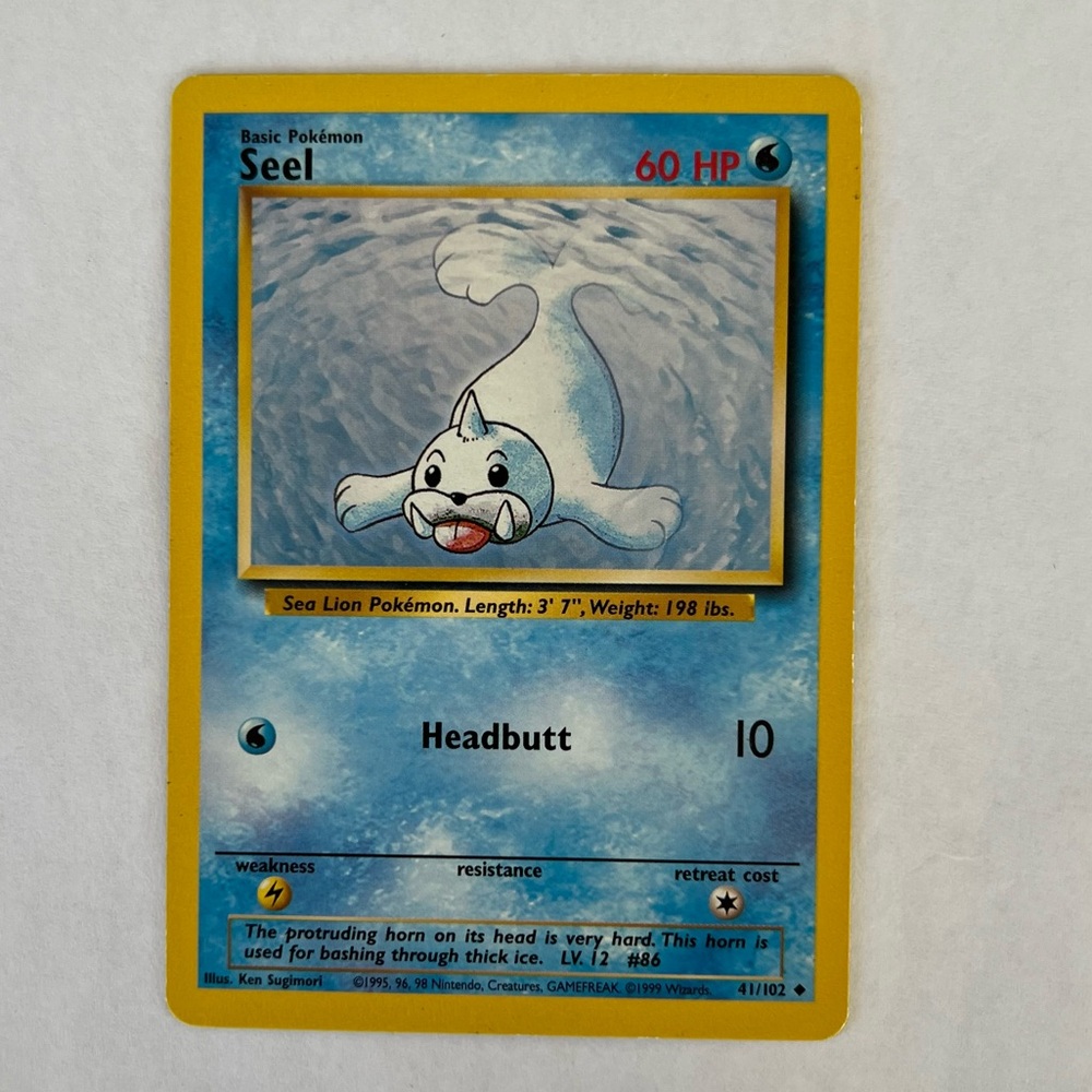 Vintage Pokemon Seel Playing Card